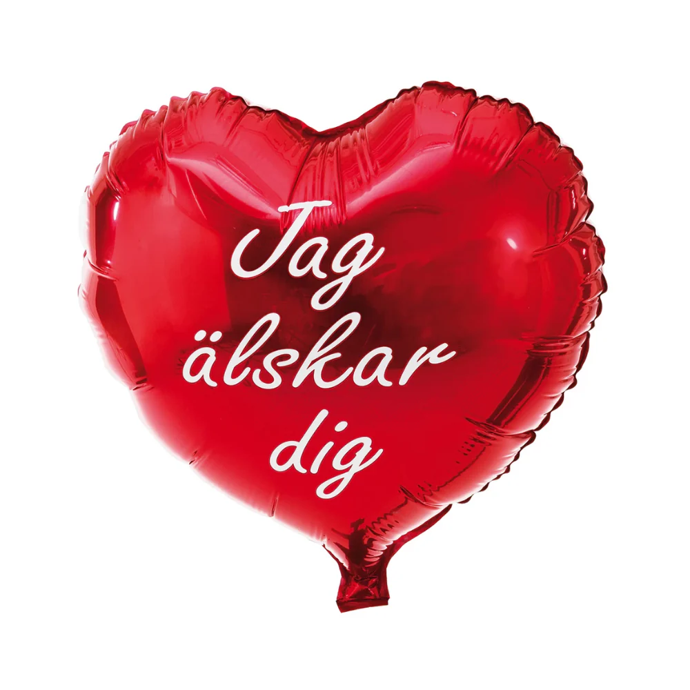 Folieballong Hjärta - Jag älskar dig