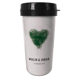 Hjärta – personlig take away kaffemugg